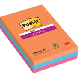 Post-it Haftnotizen Super Sticky Notes, 101 x 152mm, liniert