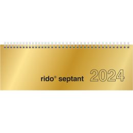 rido id Tischkalender septant, 2024, Glanzkarton gold