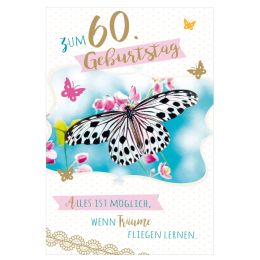 SUSY CARD Geburtstagskarte - 60. Geburtstag Falter