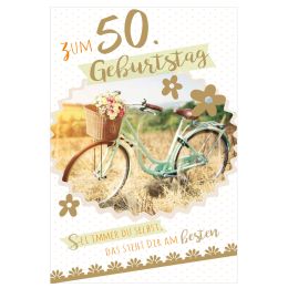 SUSY CARD Geburtstagskarte - 50. Geburtstag Fahrrad