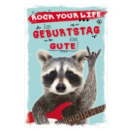 SUSY CARD Geburtstagskarte - Humor Waschbär