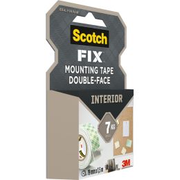 3M Scotch-Fix doppelseitiges Montageklebeband, 19 mm x 1,5 m