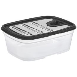 GastroMax Reibe mit Auffangbehälter, transparent/schwarz