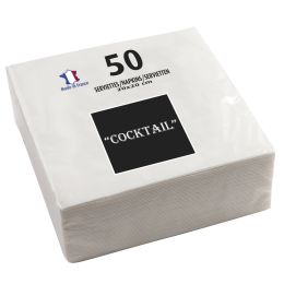 PROnappe Cocktail-Servietten, 200 x 200 mm, weiß