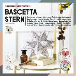 folia Faltblätter Bascetta-Stern, weiß / bedruckt