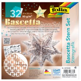 folia Faltbltter Bascetta-Stern, trkis / bedruckt