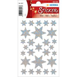 HERMA Weihnachts-Sticker DECOR Sterne, silber, Holografie