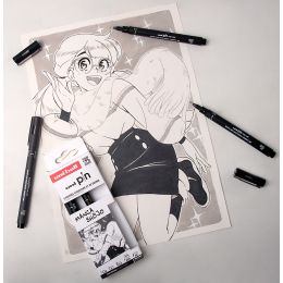 uni-ball Fineliner PIN Manga Shonen PF, 5er Set