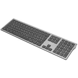 DIGITUS Ultra-Slim Tastatur, kabellos, silber/schwarz