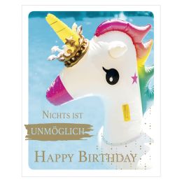 SUSY CARD Geburtstagskarte Snapshot Einhorn