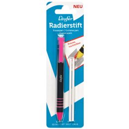Lufer Kunststoff-Radierstift, inkl. 2 Ersatzradierer, grn