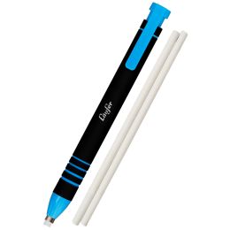 Lufer Kunststoff-Radierstift, inkl. 2 Ersatzradierer, blau