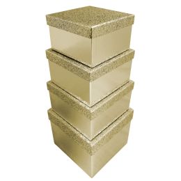 Clairefontaine Geschenkboxen-Set Glitter silber, 4-teilig