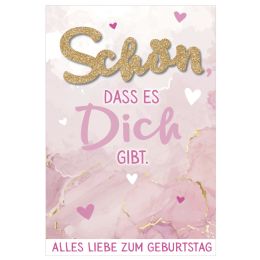 SUSY CARD Geburtstagskarte Glitzer Wnsche