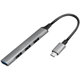 LogiLink USB 3.2 Gen 1 Slim Hub, 4-Port, Aluminiumgehuse