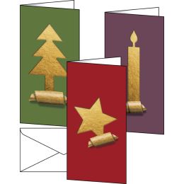 sigel Weihnachtskarten-Set Cut-out style, DIN lang