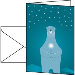 sigel Weihnachtskarte Polar bear with candle, DIN lang