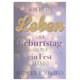 SUSY CARD Geburtstagskarte Glitzer Leben