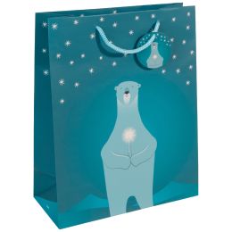 sigel Weihnachts-Geschenktte Polar bear with candle,klein