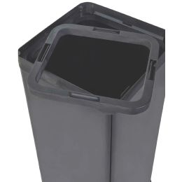 ALBA Wertstoffsammelbox fr Kunststoff, schwarz/gelb, 50 L