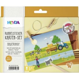 HEYDA Rubbelsticker Karten-Set Bauernhof