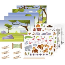 HEYDA Rubbelsticker Karten-Set Zootiere