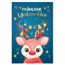 SUSY CARD Weihnachtskarte Dekoration vor Zaun
