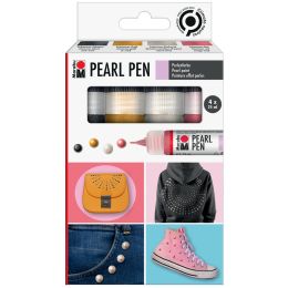 Marabu Perlenfarbe Pearl Pen, 4er Set, farbig sortiert