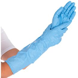 HYGOSTAR Nitril-Handschuh EXTRA SAFE SUPERLONG, L, blau
