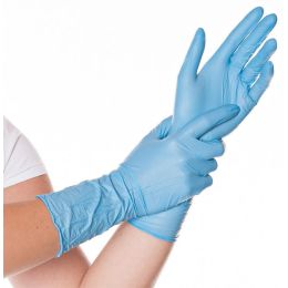 HYGOSTAR Nitril-Handschuh SAFE LONG, M, wei, puderfrei