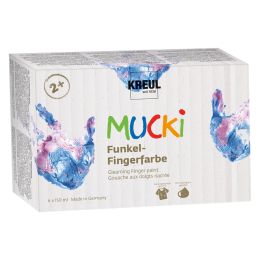 KREUL Funkel-Fingerfarbe MUCKI, 150 ml, 6er-Set
