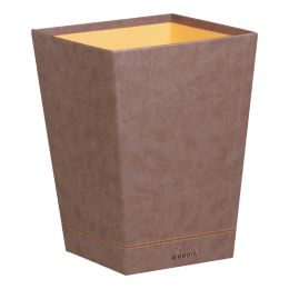RHODIA Papierkorb, aus Kunstleder, taupe