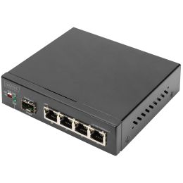 DIGITUS Gigabit Netzwerk Switch, 4-Port, 1 SFP Uplink
