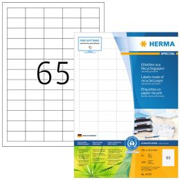 HERMA Universal-Etiketten Recycling, 70 x 37 mm, 80 Blatt