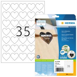 HERMA Herz-Etiketten, Durchmesser: 35 mm, weiß