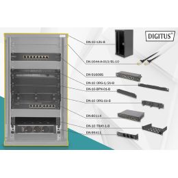 DIGITUS 10 Netzwerk-Set, 12 HE, (B)312 x (T)300 mm, schwarz