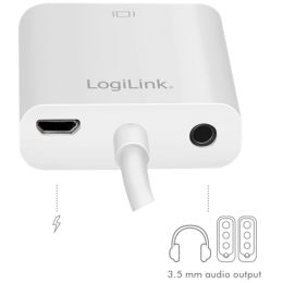LogiLink 1.4 HDMI Adapterkabel, 150 mm, wei