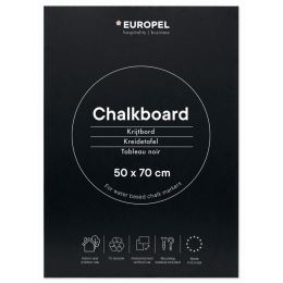 EUROPEL Kreidetafel ohne Rahmen, 600 x 840 mm, schwarz