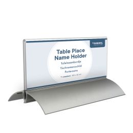 EUROPEL Tisch-Namenschild, 61 x 210 mm, Aluminiumsockel