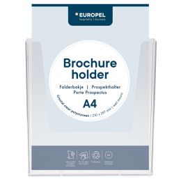 EUROPEL Wand-Prospekthalter, 1/3 DIN A4, 1 Fach, glasklar