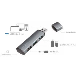 LogiLink USB 3.2 Gen2 Hub, 3 Port, alu
