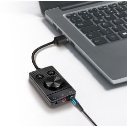 LogiLink USB 2.0 Audio-Adapter mit Lautstrkeregler, schwarz
