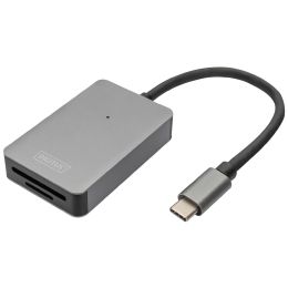 DIGITUS USB-C High Speed Kartenlesegert, 2 Port, dunkelgrau