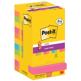 Post-it Super Sticky Z-Notes Haftnotizen, 76 x 76 mm, 8+4