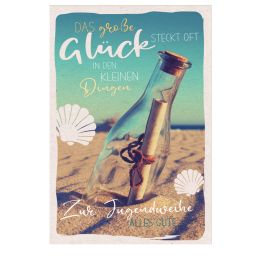SUSY CARD Grukarte Jugendweihe Flaschenpost
