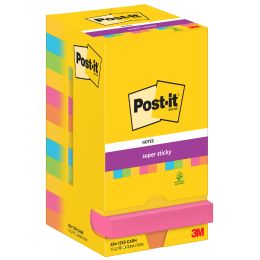Post-it Super Sticky Notes Haftnotizen, 76 x 76 mm, farbig