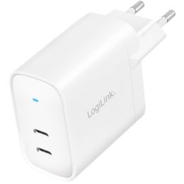 LogiLink USB-Steckdosenadapter, 2x USB-C, wei, 65 Watt