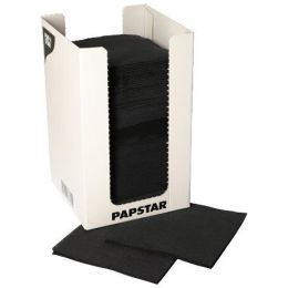 PAPSTAR Cocktail-Servietten PUNTO, 200 x 200 mm, schwarz
