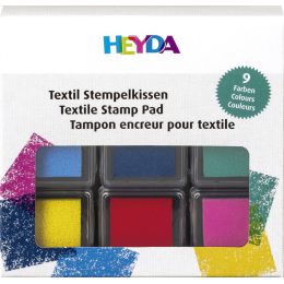 HEYDA Stempelkissen-Set Textil, farbig sortiert