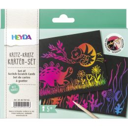 HEYDA Kritz-Kratz Karten-Set, 210 g/qm, 176 x 125 mm